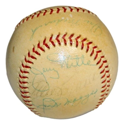 1940's Baseball Stars Mult-Signed Baseball DiMaggio Medwick +5 PSA/DNA Letter - Image 1 of 4