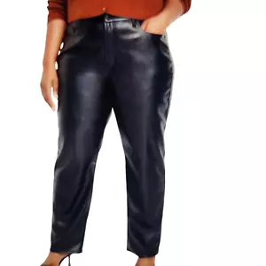 NWOT Old Navy High-Waisted OG Straight Secret Smooth Pockets Faux-Leather Pants - Picture 1 of 9