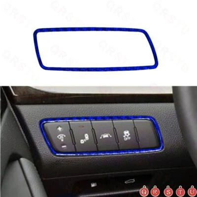 Blue Carbon Fiber Front Dimming light Frame Cover Trim For KIA Cadenza 2014-2016 - Imagem 1 de 4
