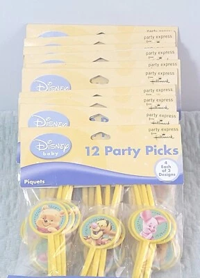 LOTE DE 11 BOLSAS DE 12 PIEZAS DISNEY BABY PARTY PICKS WINNIE POOH, TIGGER, PIGLET Foto 1 de 4