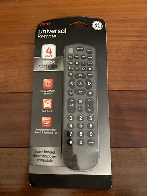 GE Pro Universal Remote 4 device Soft Finish Decor For All Major Brands 46195 - Image 1 of 4