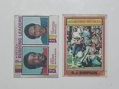 1976 1973 Topps O.J. Simpson Record Breaker Buffalo Bills Card (2) - Image 1 of 4