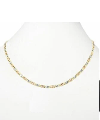 14k Tri-color Star Valentino Gold Necklace, 2 mm, 16” - Image 1 of 4