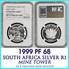 1999 SOUTH AFRICA SILVER 1 RAND  mine tower  PF68  ngc  R1 PROOF 0124-007