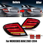 2x Smoked Dynamic LED Rear Tail Light Brake Lamp For Mercedes C-Class W204 07-14