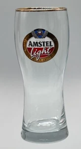 Amstel Light Pint Beer Glass With Gold Band Rim Thicker Bottom 7.25” Tall 16 Oz - Picture 1 of 10