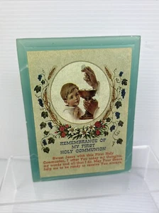 MarleStone Plaque First Holy Communion Boys Vintage Blue Religious - Picture 1 of 16