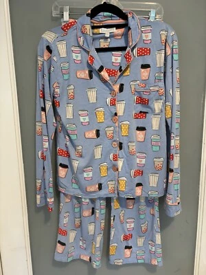 Juego de Pijama Periwinkle XS Azul TAZA DE CAFÉ PJ SALVAGE Love You A Latte Foto 1 de 4