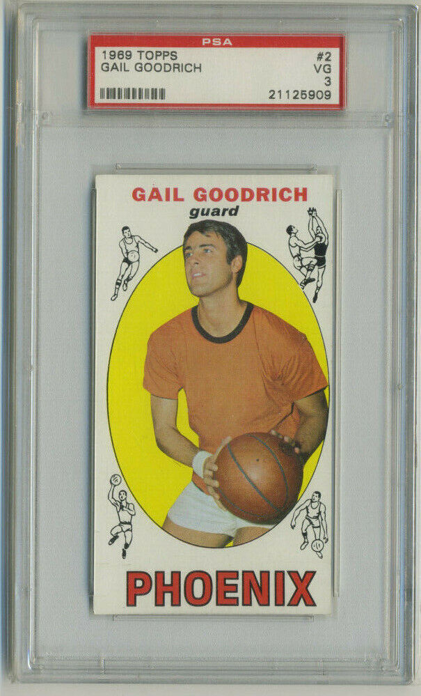 1969 Topps #2 Gail Goodrich PSA 3 RC Rookie Hofer Phoenix Suns Free Shipping!