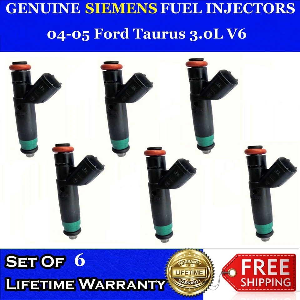 Inyectores de combustible Siemens 6x 27 lb mejorados OEM para Ford Taurus 04-05 3,0 L #4L8E-A4A Foto 1 de 1