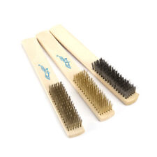 2Pcs Copper/Stainless Steel Wire Brush With Wooden Handle For Metal Cleaning