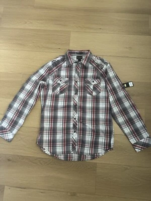 Helix Athletic Fit Button Down Shirt Men's Size L  Red/White Plaid Long Sleeve - Image 1 of 4