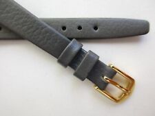 Hirsch Grey Gray open end 10 MM quality calf leather watch band strap