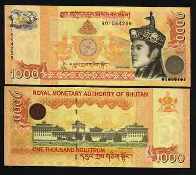 Bhutan 1000 NGULTRUM P-34 2008 First Date RARE UNC World Currency Bhutanese NOTE - Image 1 of 4