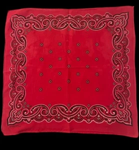 Vintage Washfast Colors All Cotton Red bandana Paisley 1 Selvedge - Picture 1 of 9