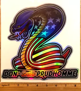 Don "THE SNAKE" Prudhomme Extra Large SNAKE Die Cut NHRA HOLOGRAPHIC Sticker - Picture 1 of 3