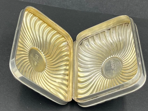 Victorian sterling silver fluted soap box London 1883 Cover
