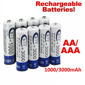 Batería recargable 1.2V 3000mAh/1000mAh Ni-MH de 4-20 piezas BTY AA/AA 1.2V - Imagen 1 de 9