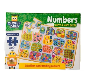 Clever Kids Numbers Search & Learn Floor Puzzle - 28 Piece - 21”x14" - NEW - Picture 1 of 2