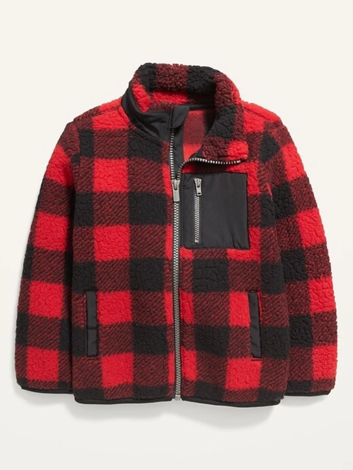 Antigua Chaqueta Sherpa Azul Marino Bebé Unisex Estampado Búfalo Cuello Simulado Cremallera 12-18 Meses Foto 1 de 1