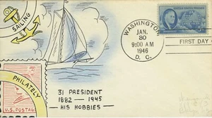 US #923 RARE Hand-painted MAE WEIGAND First Day Cover cachet - Picture 1 of 2
