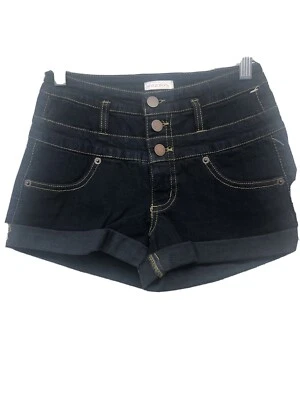 NUEVO Pantalones Cortos Xhilaration Mujer Denim Oscuro con Puños Talla 00 Foto 1 de 4