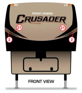2017 Prime Time Crusader *LITE* 5th Wheel - Front Cap RV Decals - CREAM CAP - Picture 1 of 3