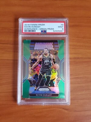 Kevin Durant - 2018-19 Panini Prizm Dominance #9 GREEN PRIZM - PSA 9 - Image 1 of 2