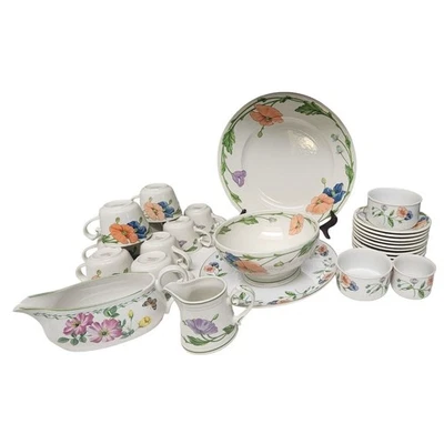 VILLEROY & BOCH Amapola Vajilla Vajilla Vajilla Tazas de té Platillos Plato 28 piezas Foto 1 de 4