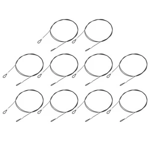 10Stk Lanyard Kabel, 100mx1.5mm Edelstahl Drahtseil mit Schlaufenn, Schwarz - Bild 1 von 5