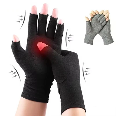 Guantes de compresión sin dedos para hombres y mujeres para dolor de manos y osteoartritis Foto 1 de 4