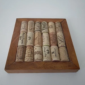 Remache de corcho de vino/sartén caliente almohadilla de cocina/montaña rusa-7 pulgadas por 7 pulgadas marco cuadrado - Imagen 1 de 8