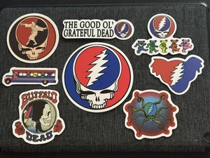Lot of (8) GRATEFUL DEAD 3/4" to 3 1/4" JERRY GARCIA Band STICKERS Fast! FREE! - Picture 1 of 1