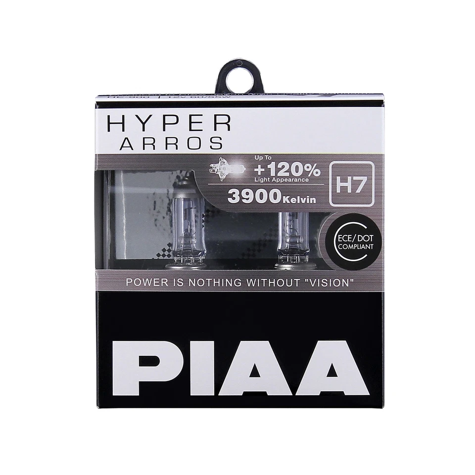 PIAA Hyper Arros (H7) Headlight Bulbs (Pair) - Cool White, Up To 120% Brighter - Image 1 of 2