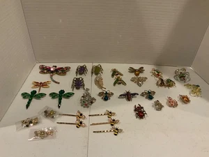 Konvolut atemberaubende gemischte Insekten & Bienen Broschen Lot - funkelnde Strass Pins - Bild 1 von 5