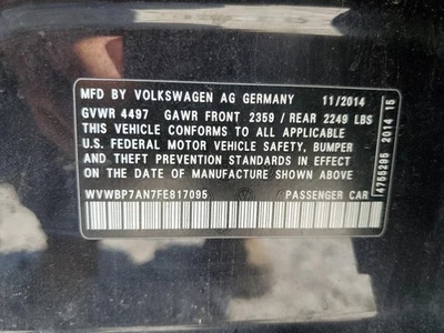 Used Alternator fits: 2015 Volkswagen Cc exc. City 2.0L diesel 140 amp ID 06B903 - Image 1 of 4