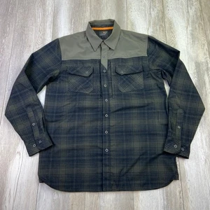 5.11 Tactical Sidewinder Flannel Shirt Mens Medium Gray Black Plaid Snap Button - Picture 1 of 13