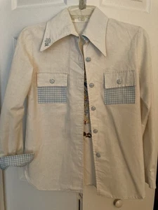 Vtg 70s Holly Hobbie Muslin Cotton Shirt Hand Embroidered -Women S - Picture 1 of 2