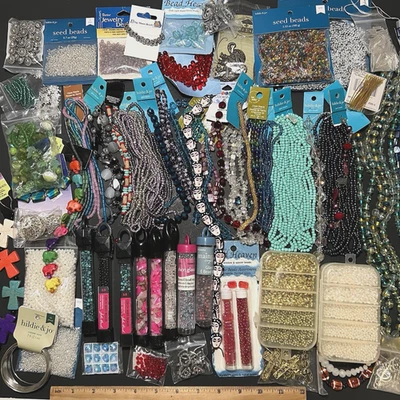 4Lbs Jewelry Making Lot Beads Supplies Findings stone craft gem charms art mixed - Image 1 of 4