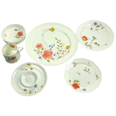 Mikasa Bone China Japón 1974-1996 Retirado 'Solo Flores' 6 piezas Ajuste de lugar Foto 1 de 4