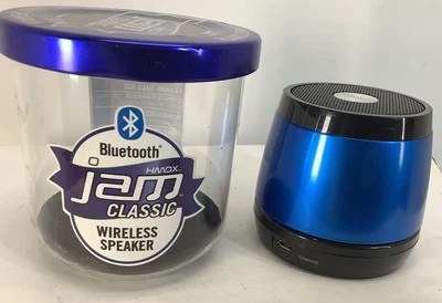 Jam Classic Rechargeable Bluetooth Wireless Speaker HMDX Blue NO CORDS powers Up - Image 1 of 4