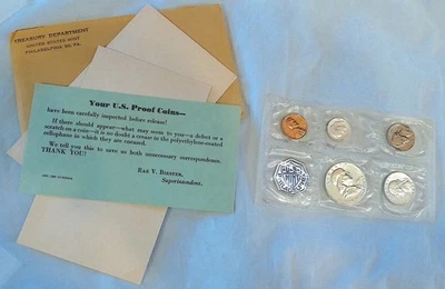 1959-P US MINT BRILLIANT 5 PIECE PROOF SET IN ORIGINAL ENVELOPE - Image 1 of 4