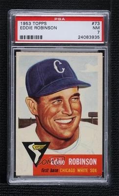 1953 Topps Eddie Robinson #73 PSA 7 - Image 1 of 2