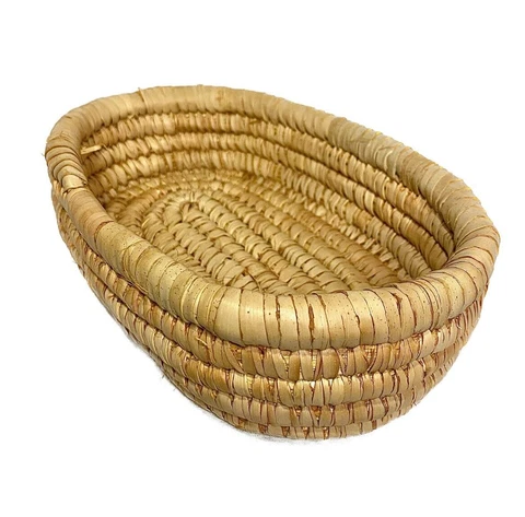 AFRICAN Ghanaian Hand Made Seagrass Bowl Basket / Vintage Woven Grass Decor -116 Cover
