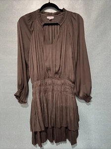 Current Air Anthropologie Gray Long Sleeve Pleated Dress M - Picture 1 of 6