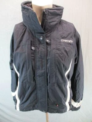 Spyder Size 10 Womens Black Full Zip Entrant No Hood Windbreaker Jacket GR6014 - Image 1 of 4