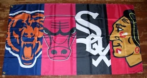CHICAGO BULLS 3'x5' Flag Banner BEARS WHITE SOX BLACKHAWKS - Picture 1 of 4