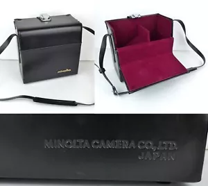 Minolta Japan Vintage Leatherette Camera Lens Case Velvet Interior Faux Leather - Picture 1 of 20