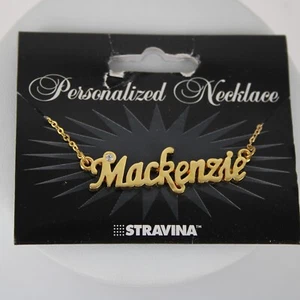 MACKENZIE NEW Name Goldtone Rhinestone Accent 14.5"w4.5" Multi Ring Ext Necklace - Picture 1 of 12
