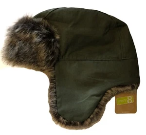 Unisex Kids Faux Fur Aviator Hat Size 4T-5T NWT Olive Green Crazy 8 - Picture 1 of 5